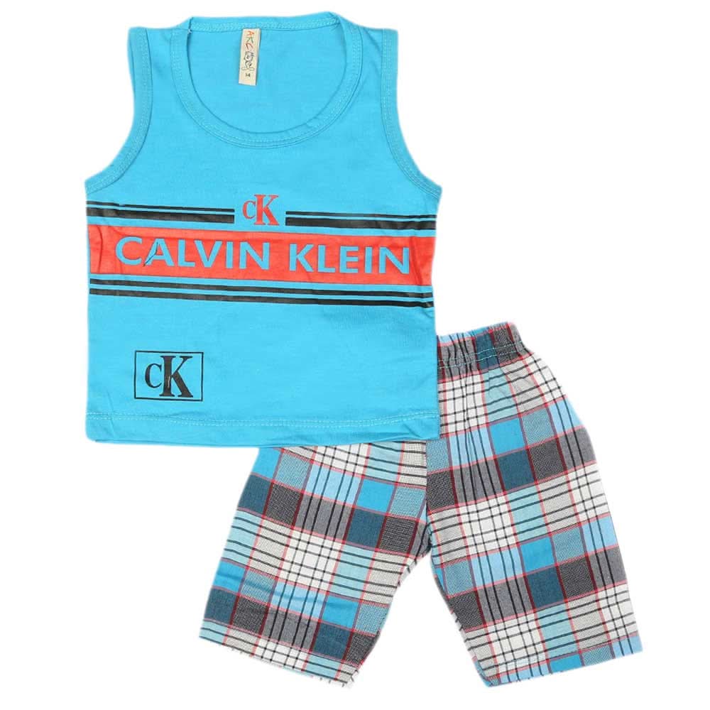 Boys 2 Pcs Sando Suit - Blue, Kids, Boys Sets And Suits, Chase Value, Chase Value