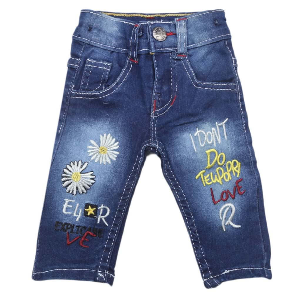 Newborn Girls Denim Pant - Dark Blue, Kids, Newborn Girls Shorts Skirts And Pants, Chase Value, Chase Value