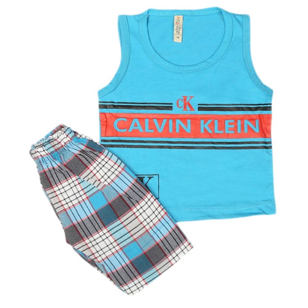 Boys 2 Pcs Sando Suit - Blue, Kids, Boys Sets And Suits, Chase Value, Chase Value