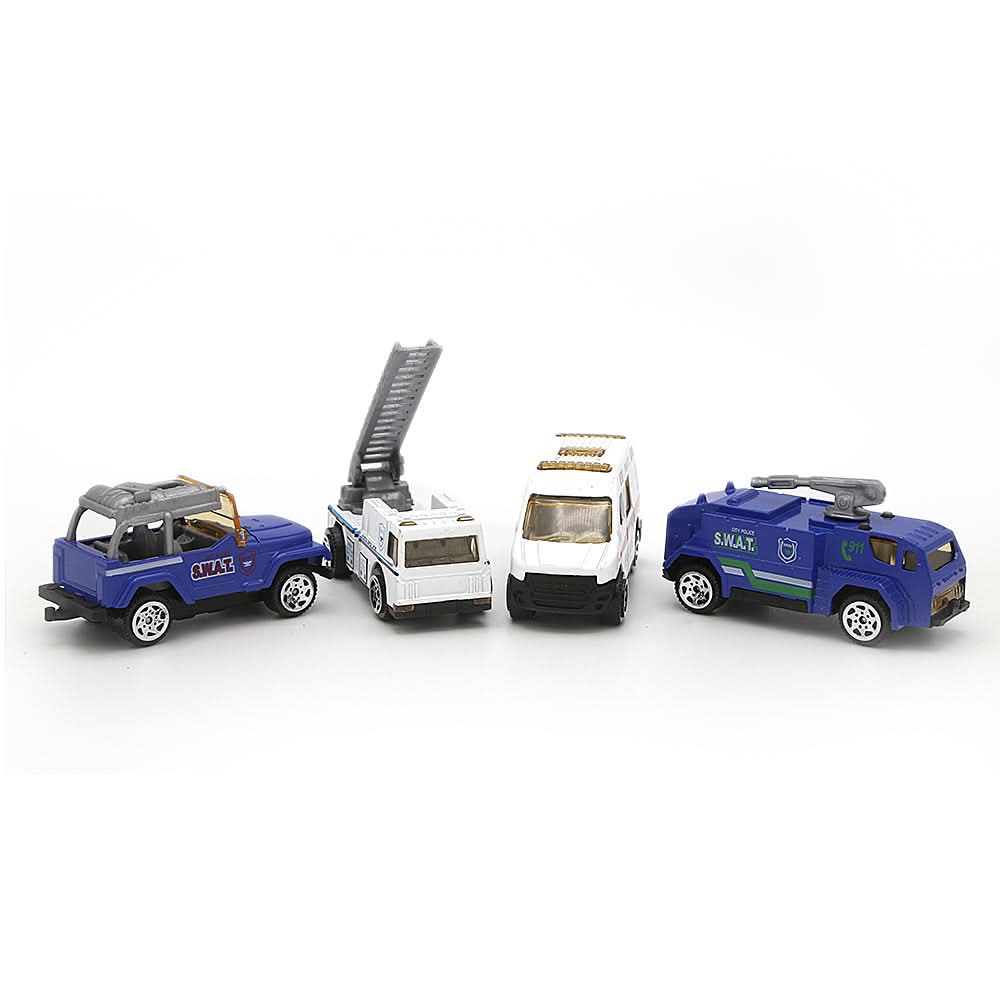 Die Cast Car Set 4 Piece - Multi, Kids, Battery Operated Toys, Chase Value, Chase Value