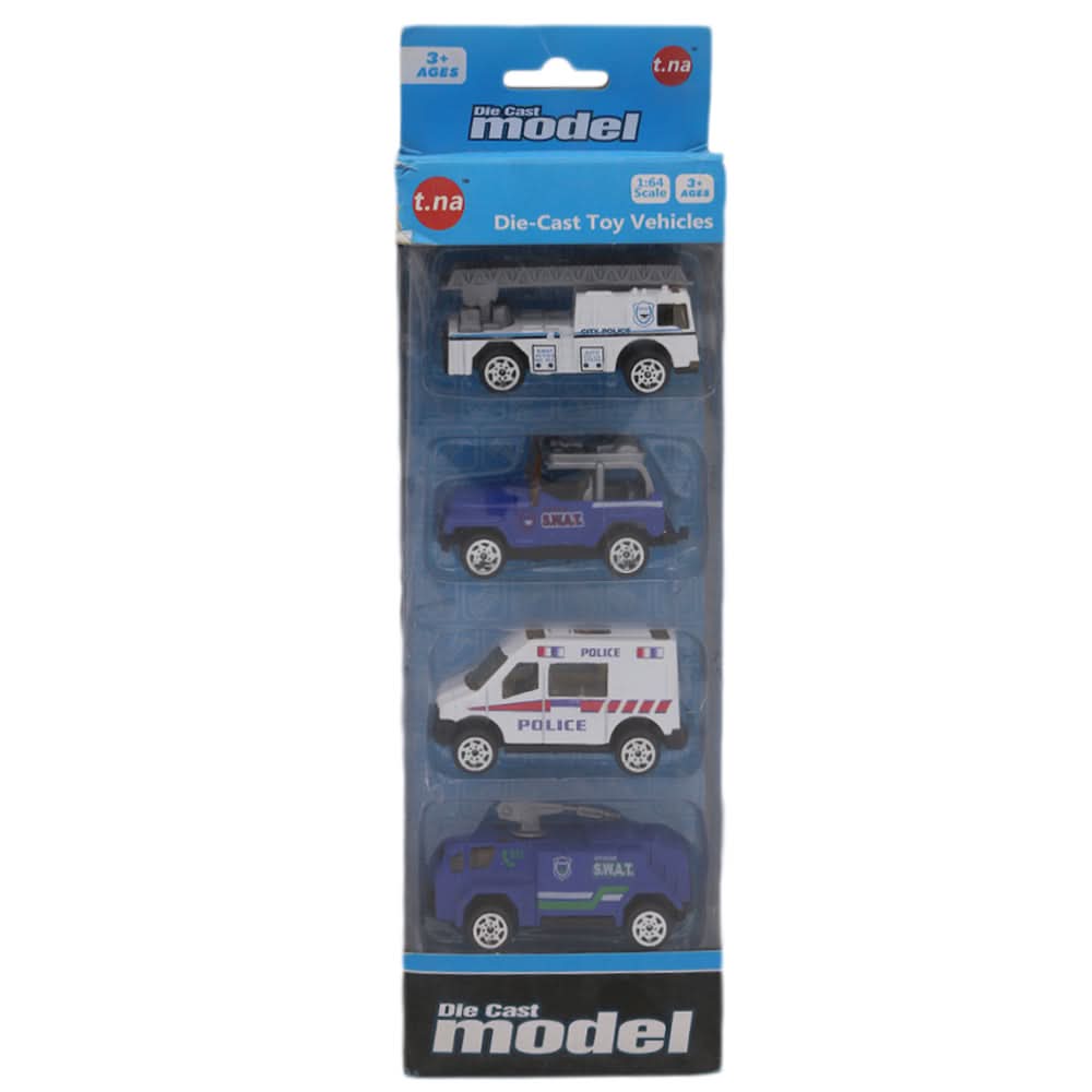 Die Cast Car Set 4 Piece - Multi, Kids, Battery Operated Toys, Chase Value, Chase Value