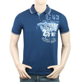 Men's Half Sleeves Polo T-Shirt - Steel Blue, Men, T-Shirts And Polos, Chase Value, Chase Value
