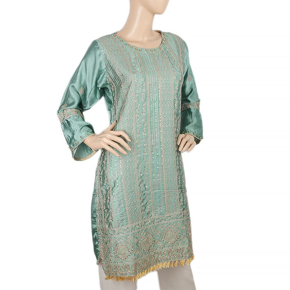 Women's Embroidered Kurti - Sea Green, Women, Ready Kurtis, Chase Value, Chase Value