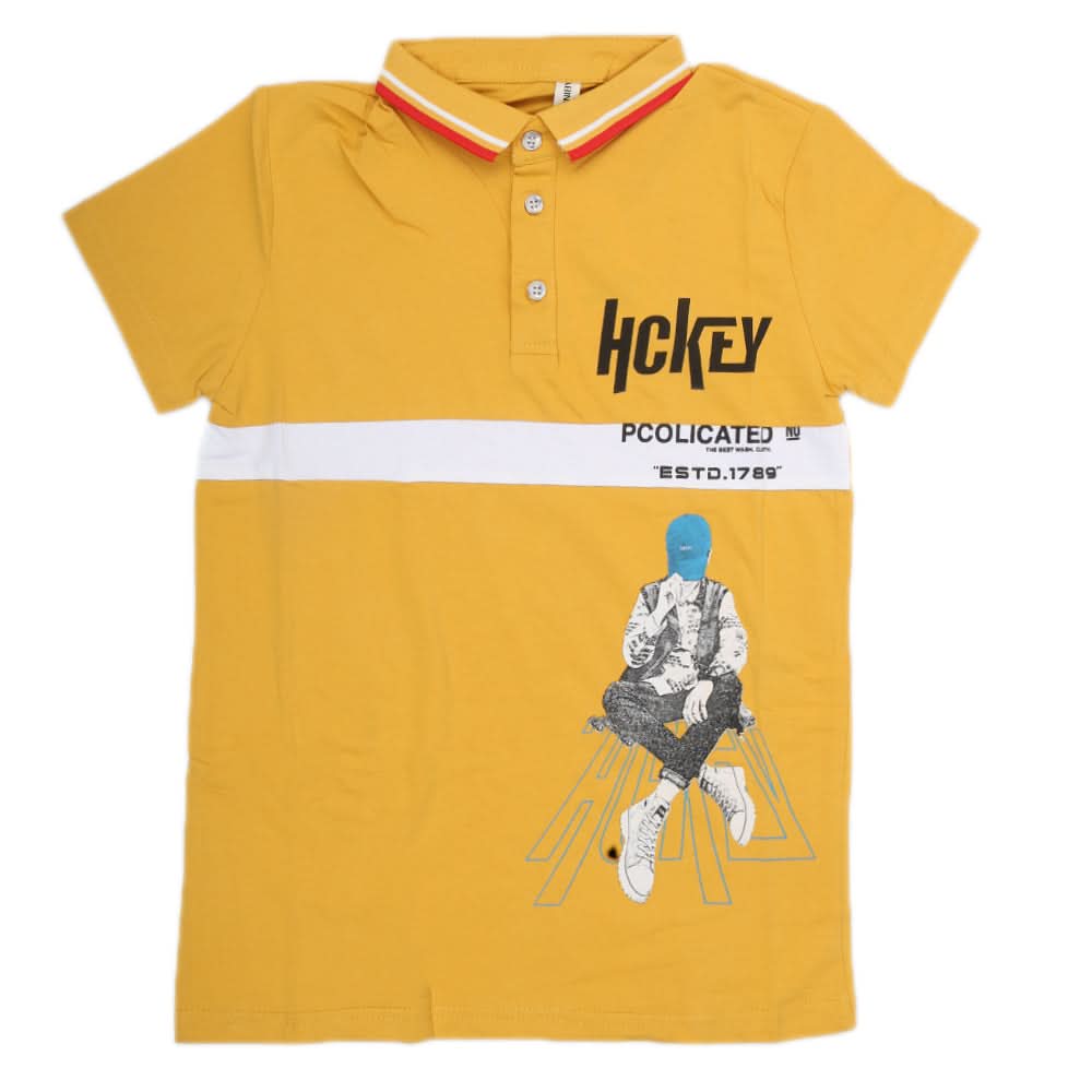 Boys Half Sleeves Polo T-Shirt - Yellow, Kids, Boys T-Shirts, Chase Value, Chase Value