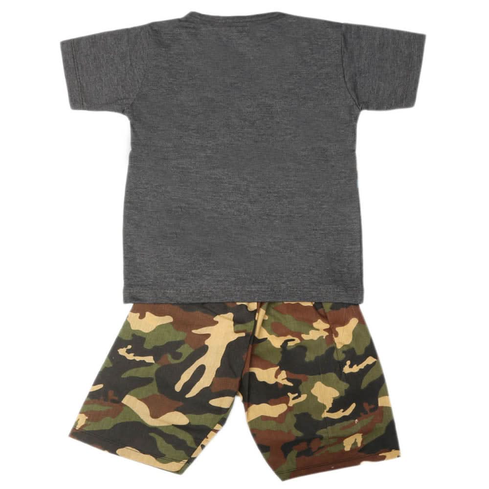 Boys 2 Pcs Suit Half Sleeves - Grey, Kids, Boys Sets And Suits, Chase Value, Chase Value