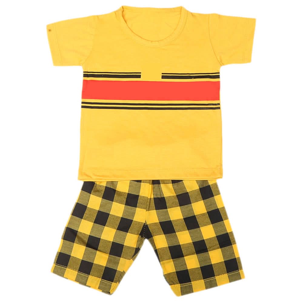 Boys 2 Pcs Suit Half Sleeves - Yellow, Kids, Boys Sets And Suits, Chase Value, Chase Value
