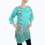 Women's Embroidered Kurti - Cyan, Women, Ready Kurtis, Chase Value, Chase Value