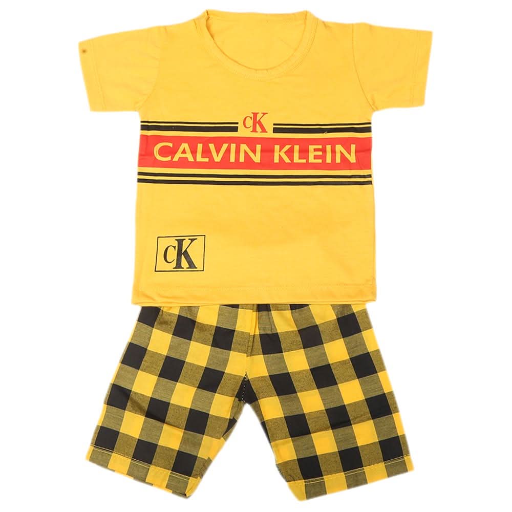 Boys 2 Pcs Suit Half Sleeves - Yellow, Kids, Boys Sets And Suits, Chase Value, Chase Value