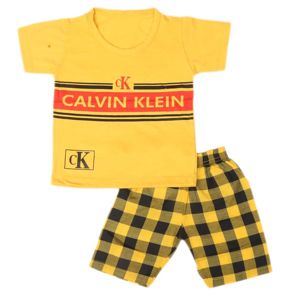 Boys 2 Pcs Suit Half Sleeves - Yellow, Kids, Boys Sets And Suits, Chase Value, Chase Value