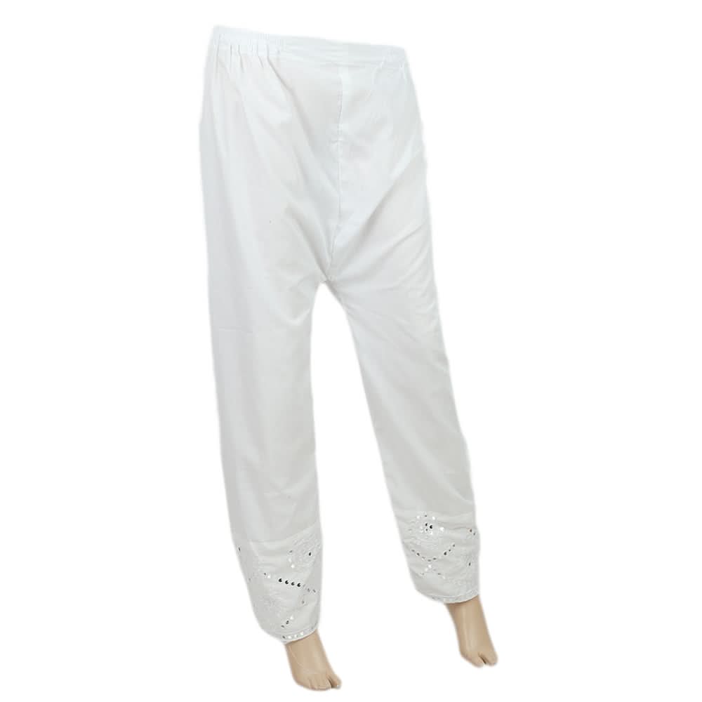 Women's Embroidered Trouser - White, Women, Pants & Tights, Chase Value, Chase Value