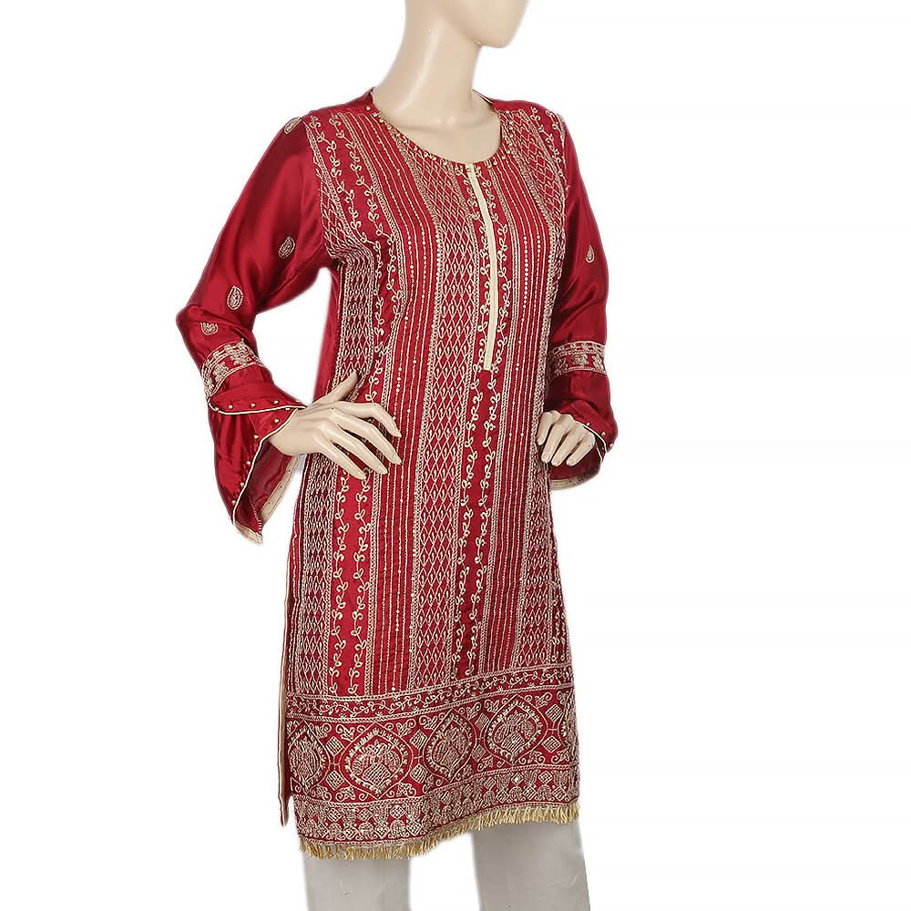 Women's Embroidered Kurti - Maroon, Women, Ready Kurtis, Chase Value, Chase Value