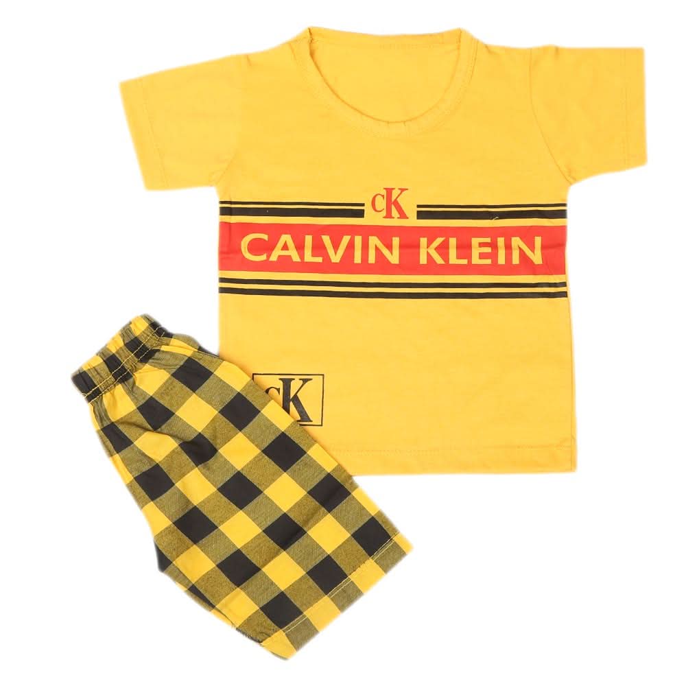 Boys 2 Pcs Suit Half Sleeves - Yellow, Kids, Boys Sets And Suits, Chase Value, Chase Value