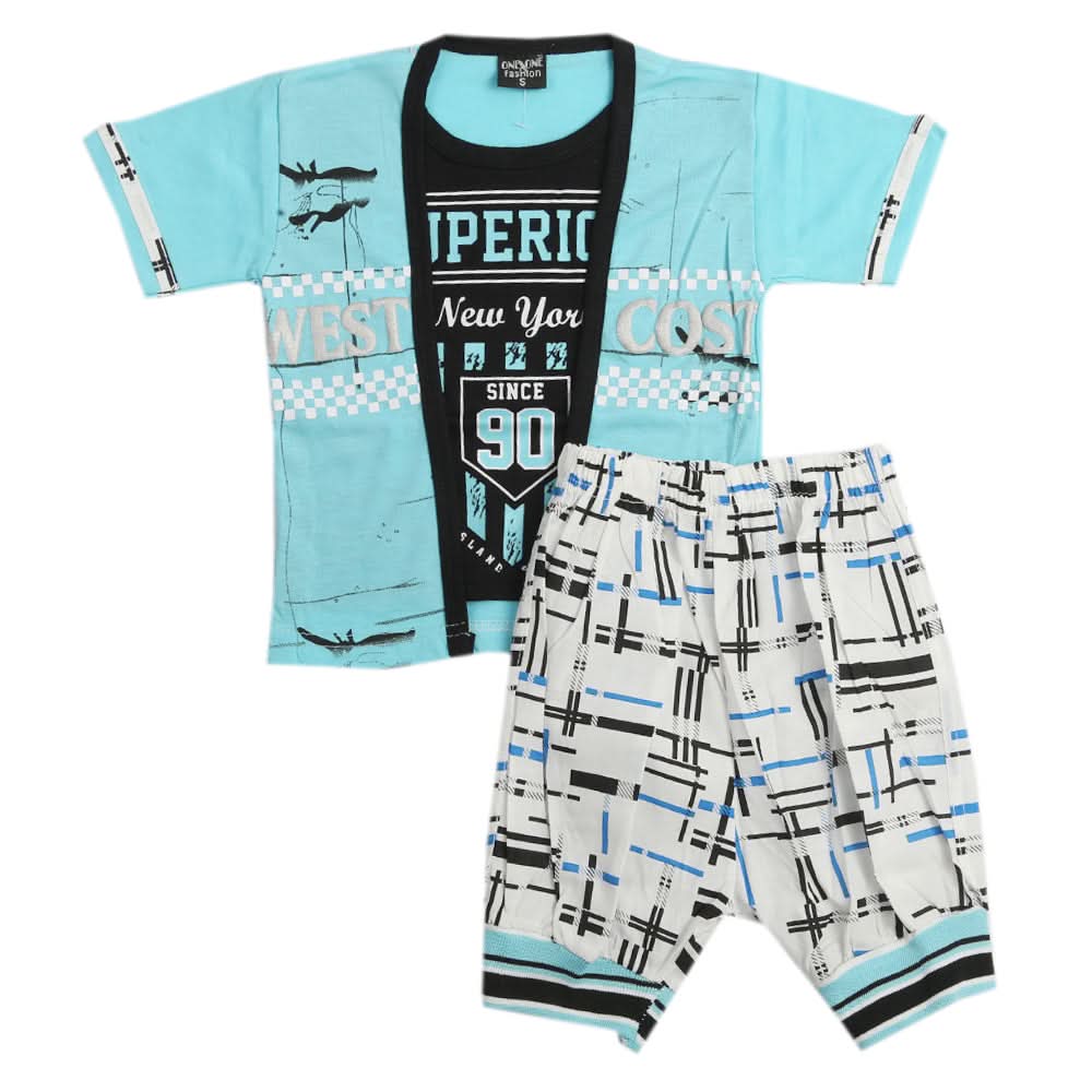 Boys Short Suit - Sky Blue, Boys Sets & Suits, Chase Value, Chase Value