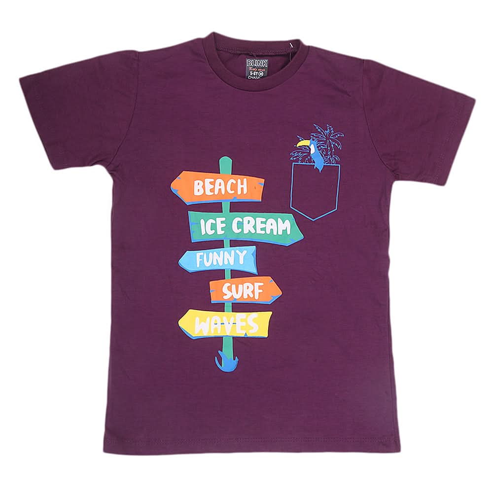 Boys Half Sleeves Jersey T-Shirt - Purple, Kids, Boys T-Shirts, Chase Value, Chase Value