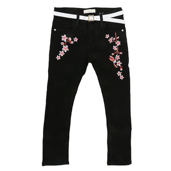 Eminent Girls Embroidered Pant - Black, Kids, Girls Pants And Capri, Eminent, Chase Value