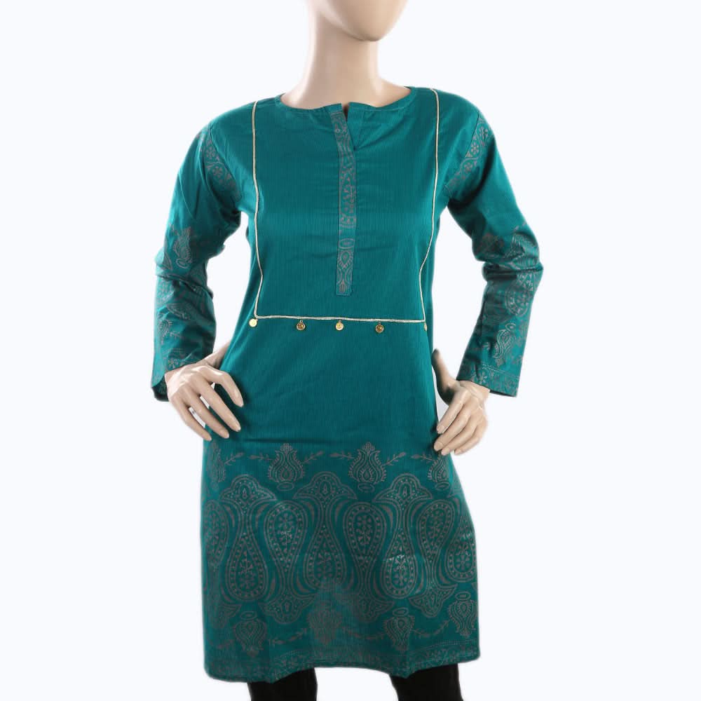 Women's Plain Kurti - Sea Green, Women, Ready Kurtis, Chase Value, Chase Value