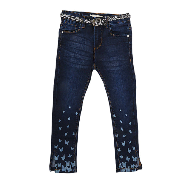 Eminent Girls Embroidered Pant - Dark Blue, Kids, Girls Pants And Capri, Eminent, Chase Value