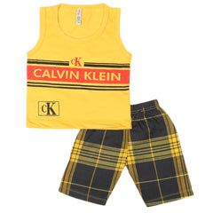 Boys 2 Pcs Suit Sando - Yellow, Kids, Boys Sets And Suits, Chase Value, Chase Value