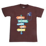 Boys Half Sleeves Jersey T-Shirt - Dark Brown, Kids, Boys T-Shirts, Chase Value, Chase Value