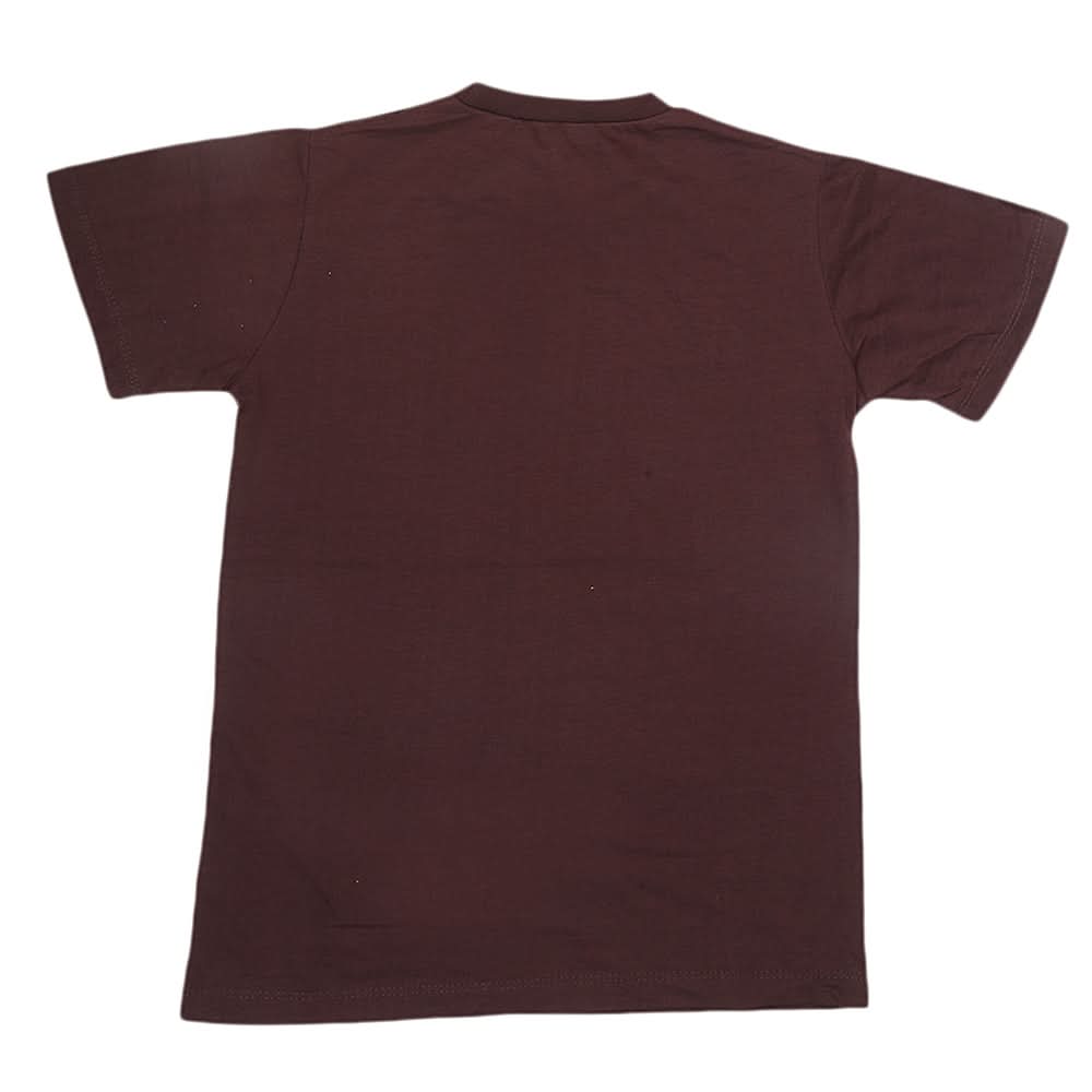 Boys Half Sleeves Jersey T-Shirt - Dark Brown, Kids, Boys T-Shirts, Chase Value, Chase Value