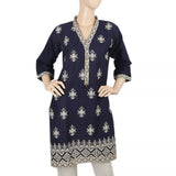 Women's Embroderied  Kurti - Navy Blue, Women, Ready Kurtis, Chase Value, Chase Value