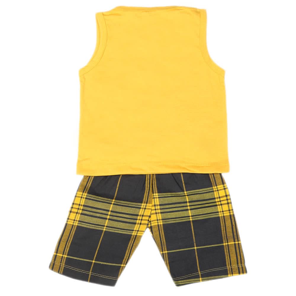 Boys 2 Pcs Suit Sando - Yellow, Kids, Boys Sets And Suits, Chase Value, Chase Value