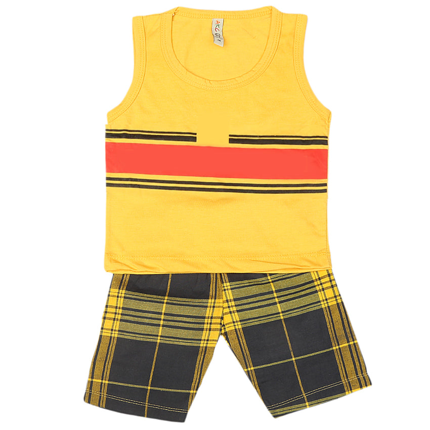 Boys 2 Pcs Suit Sando - Yellow, Kids, Boys Sets And Suits, Chase Value, Chase Value