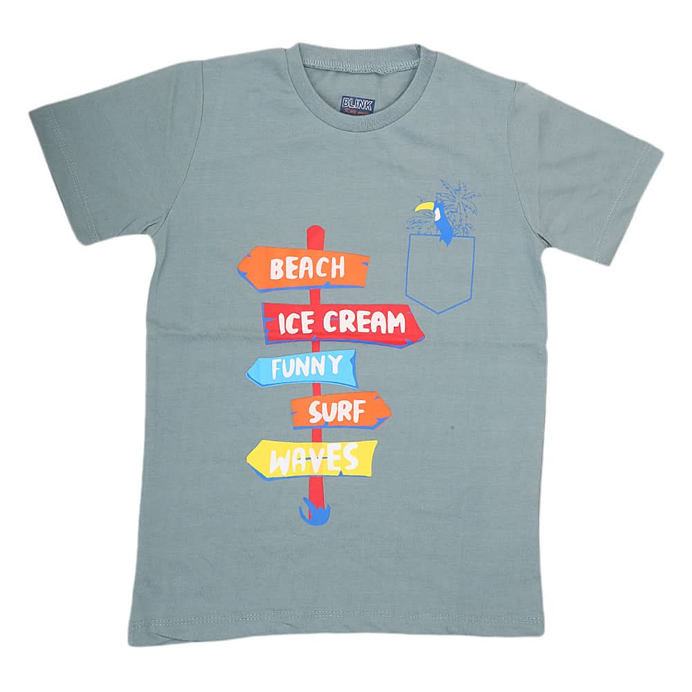 Boys Half Sleeves Jersey T-Shirt - Steel Grey, Kids, Boys T-Shirts, Chase Value, Chase Value