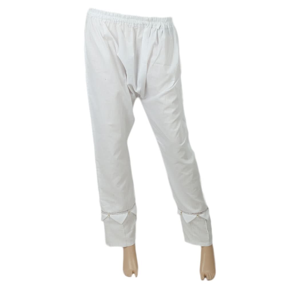 Women's Pentax With Pearls Trouser - White, Women, Pants & Tights, Chase Value, Chase Value