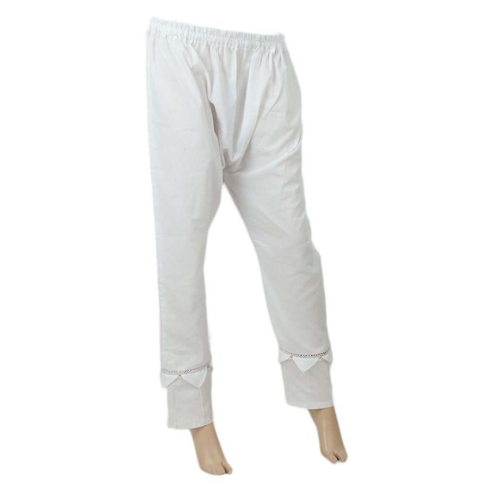 Women's Pentax With Pearls Trouser - White, Women, Pants & Tights, Chase Value, Chase Value