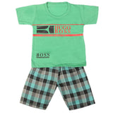 Boys 2 Pcs Suit Half Sleeves - Green, Kids, Boys Sets And Suits, Chase Value, Chase Value