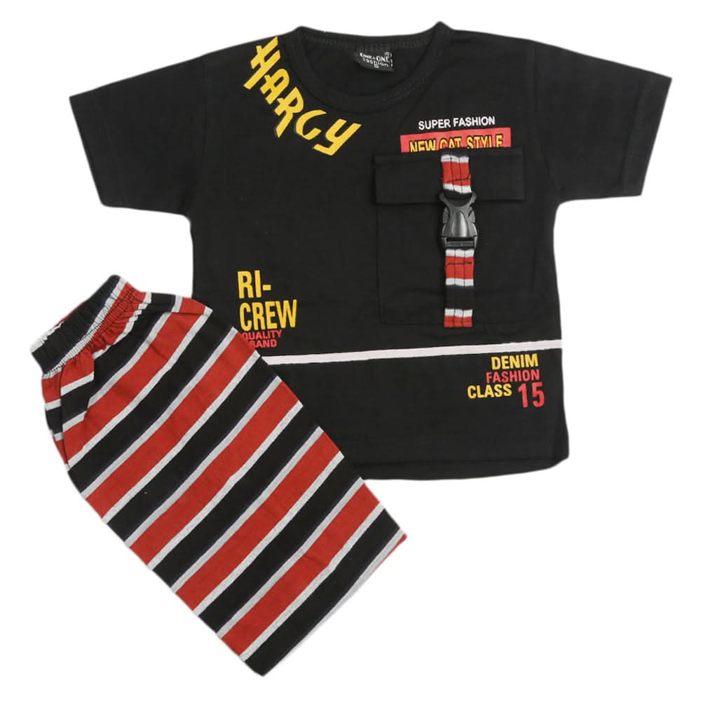 Boys Short Suit - Black, Kids, Boys Sets And Suits, Chase Value, Chase Value