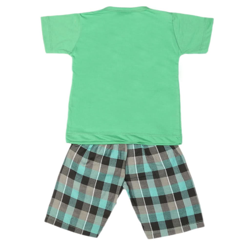 Boys 2 Pcs Suit Half Sleeves - Green, Kids, Boys Sets And Suits, Chase Value, Chase Value