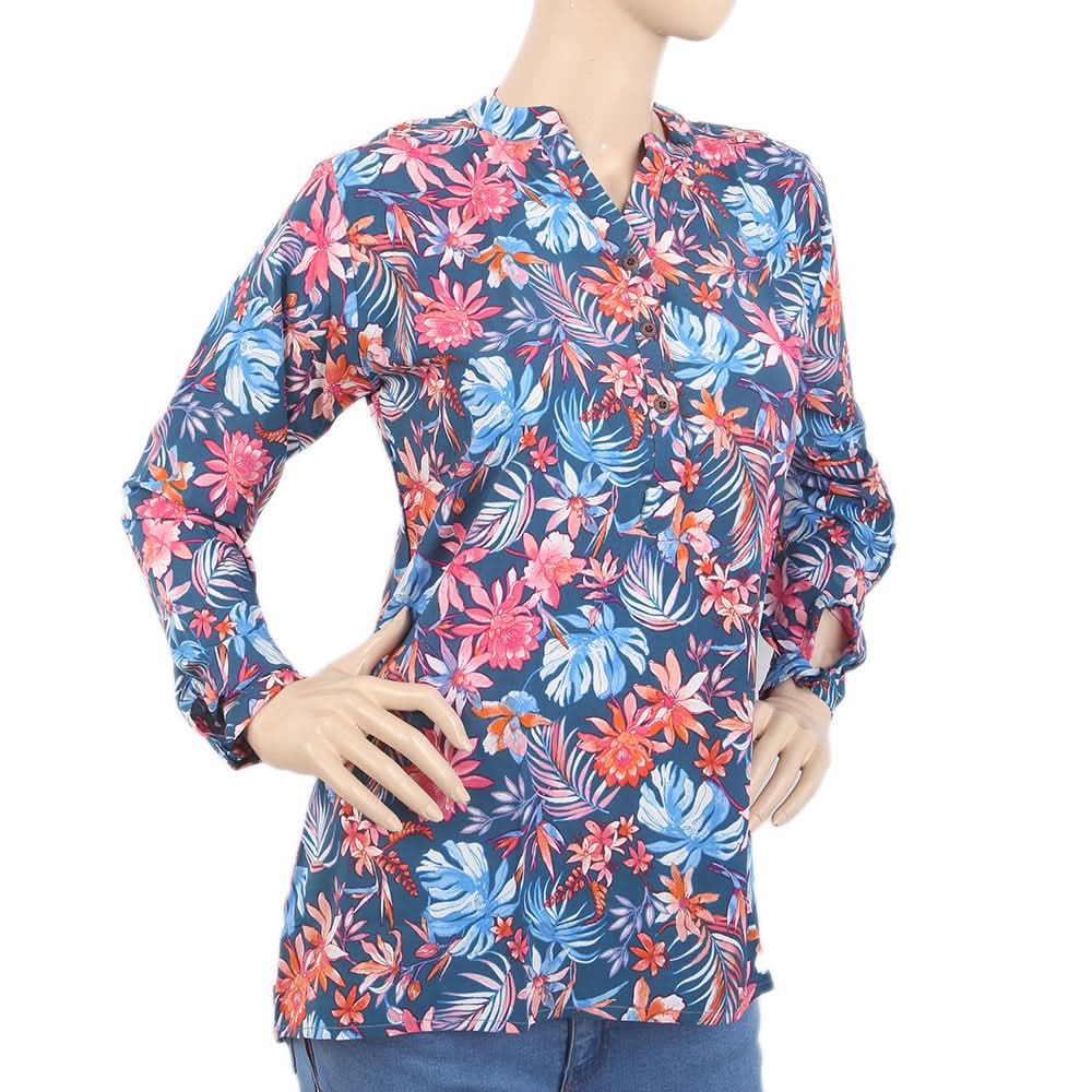 Women's Full Sleeve Top - Steel Blue, Women, T-Shirts And Tops, Chase Value, Chase Value