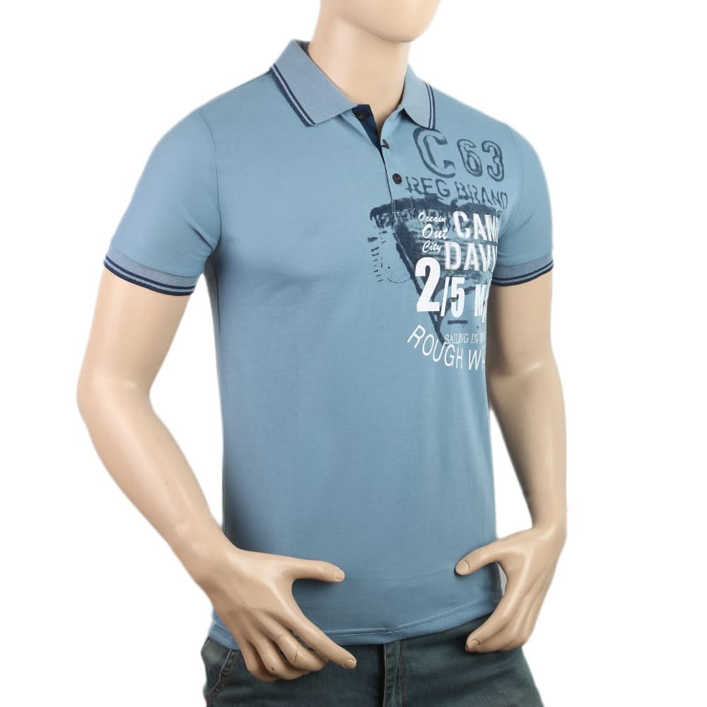 Men's Half Sleeves Polo T-Shirt - Light Blue, Men, T-Shirts And Polos, Chase Value, Chase Value