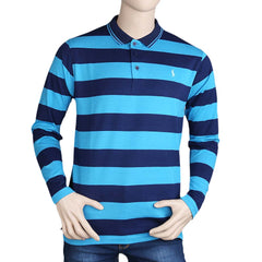 Men's Full Sleeves Polo T Shirt - Blue, Men, T-Shirts And Polos, Chase Value, Chase Value