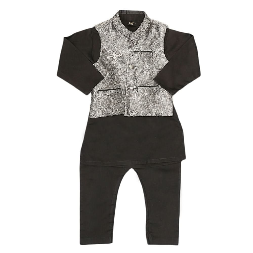 Boys Waistcoat Shalwar Suit - Black, Kids, Boys Shalwar Kameez, Chase Value, Chase Value