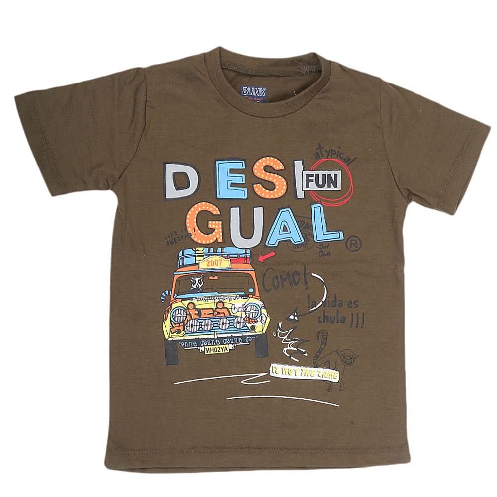 Boys Half Sleeves Jersey T-Shirt - Dark Green, Kids, Boys T-Shirts, Chase Value, Chase Value