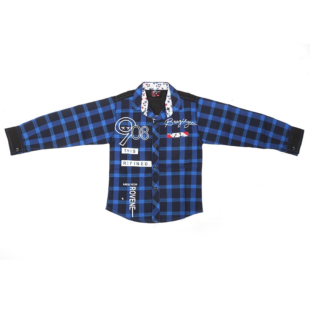 Boys Full Sleeves Casual Shirt - Royal Blue, Kids, Boys Shirts, Chase Value, Chase Value