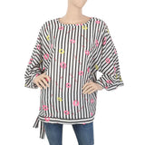 Women's Printed Top With Bottom Belt - White, Women, T-Shirts And Tops, Chase Value, Chase Value
