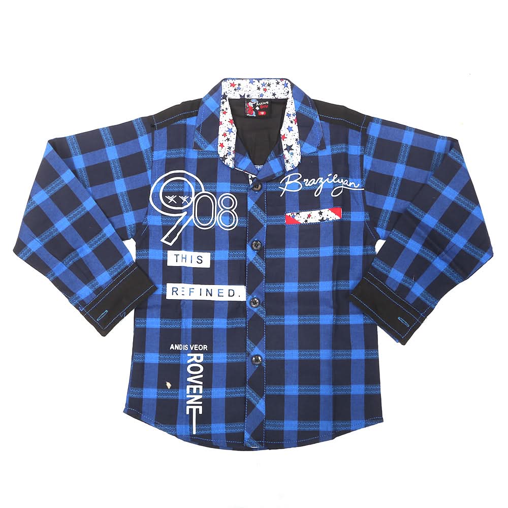 Boys Full Sleeves Casual Shirt - Royal Blue, Kids, Boys Shirts, Chase Value, Chase Value