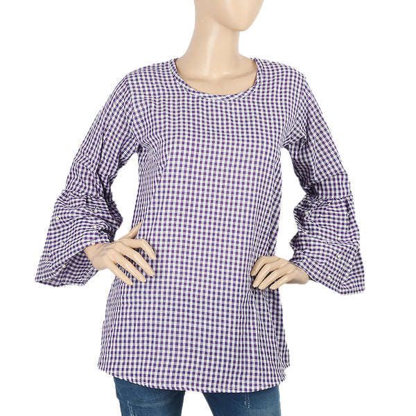 Women's Western Top  With Pearls - Purple, Women, T-Shirts And Tops, Chase Value, Chase Value