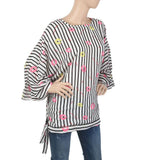 Women's Printed Top With Bottom Belt - White, Women, T-Shirts And Tops, Chase Value, Chase Value