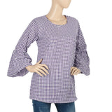 Women's Western Top  With Pearls - Purple, Women, T-Shirts And Tops, Chase Value, Chase Value