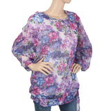 Women's Printed Top With Bottom Belt - Purple, Women, T-Shirts And Tops, Chase Value, Chase Value