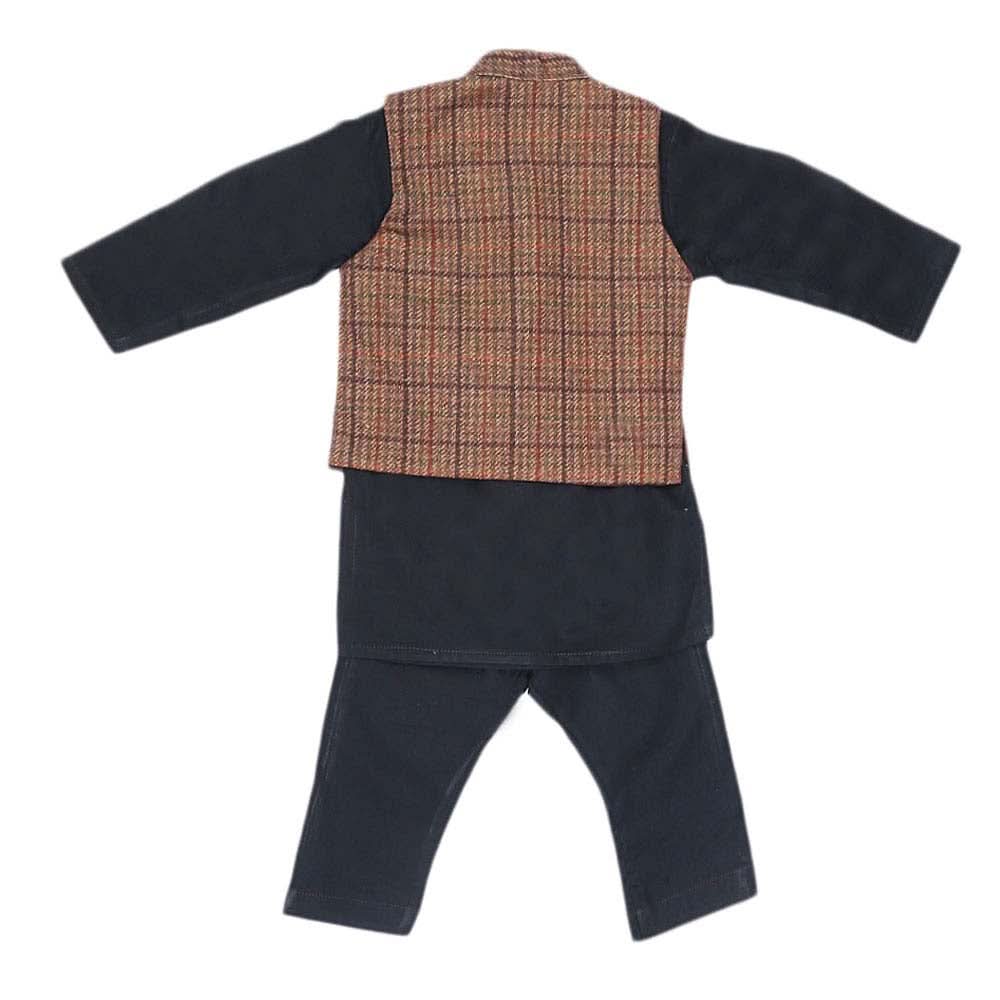 Boys WaistCoat Shalwar Suit - Brown, Kids, Boys Shalwar Kameez, Chase Value, Chase Value