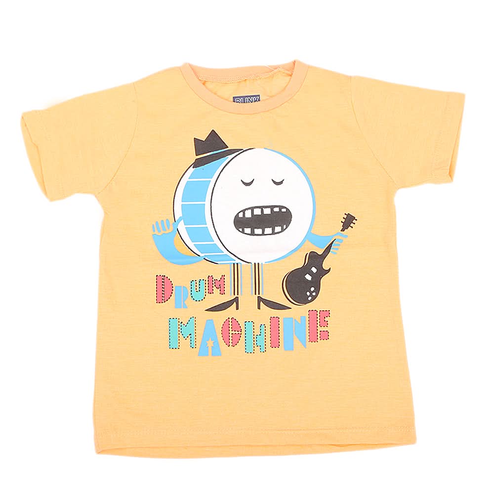 Boys Printed Half Sleeves T-Shirt 4727 - Peach, Kids, Boys T-Shirts, Chase Value, Chase Value