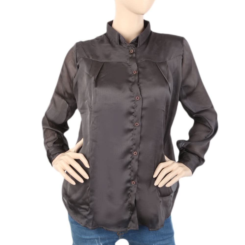Women's Full Sleeves Top - Dark Grey, Women, T-Shirts And Tops, Chase Value, Chase Value