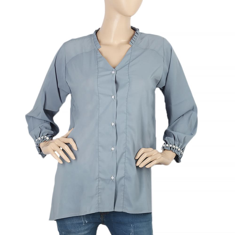 Women's Casual Shirt - Steel Blue, Women, T-Shirts And Tops, Chase Value, Chase Value