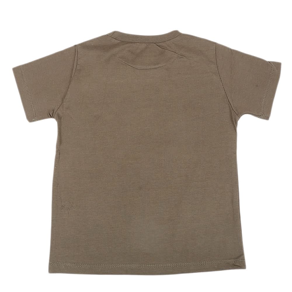 Boys Printed Half Sleeves T-Shirt 4733 - Olive Green, Kids, Boys T-Shirts, Chase Value, Chase Value
